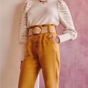 Stylish Mustard High-Waisted Pants